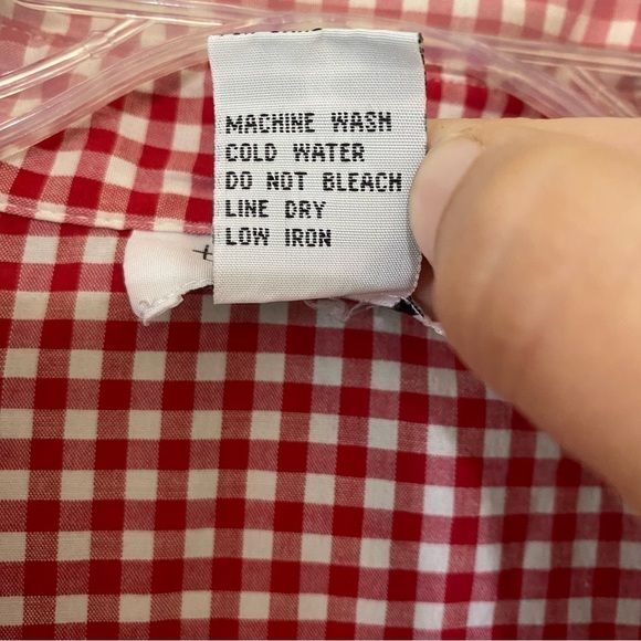 Vintage Gingham Plaid Embroidered Fruit Floral Long Sleeve Shirt Sz 1X - Picture 8 of 9